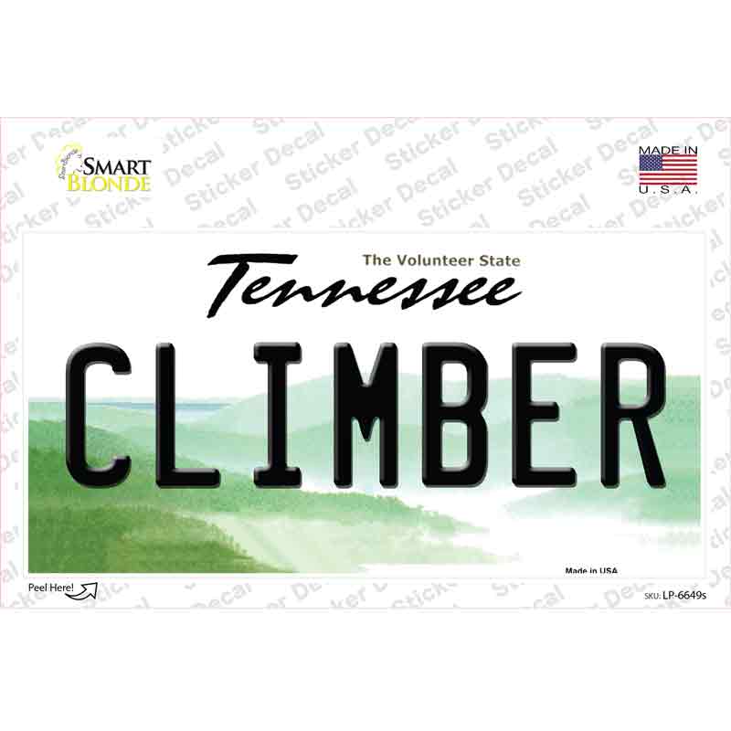 Climber Tennessee Novelty Sticker Decal