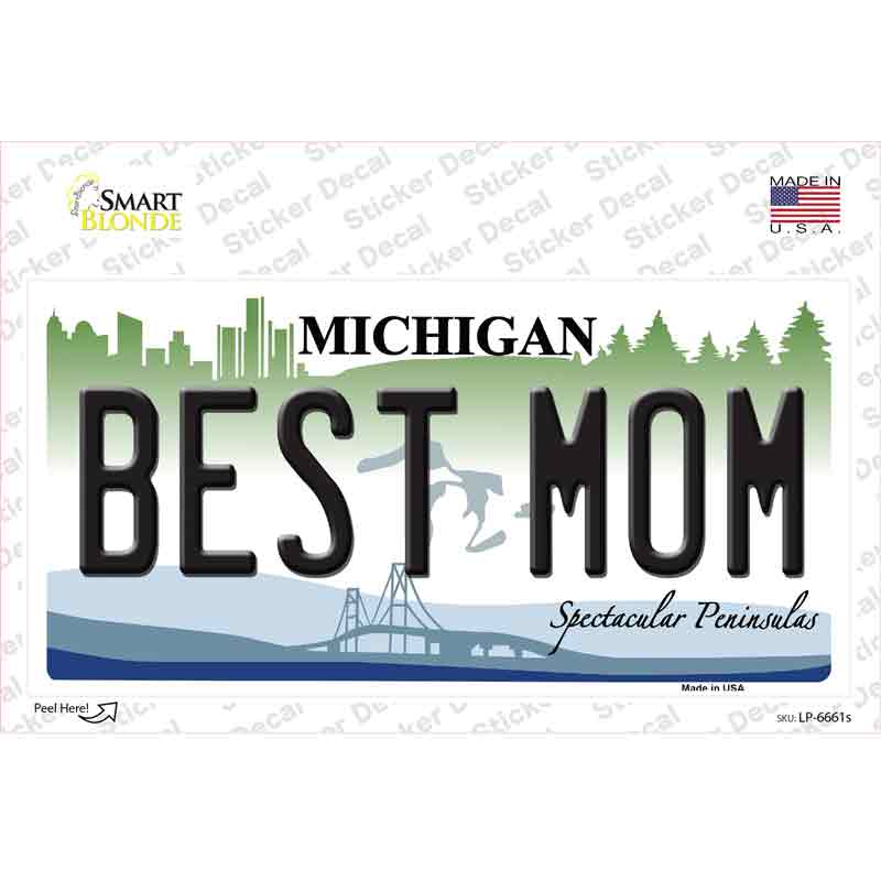 Best Mom Michigan Novelty Sticker Decal