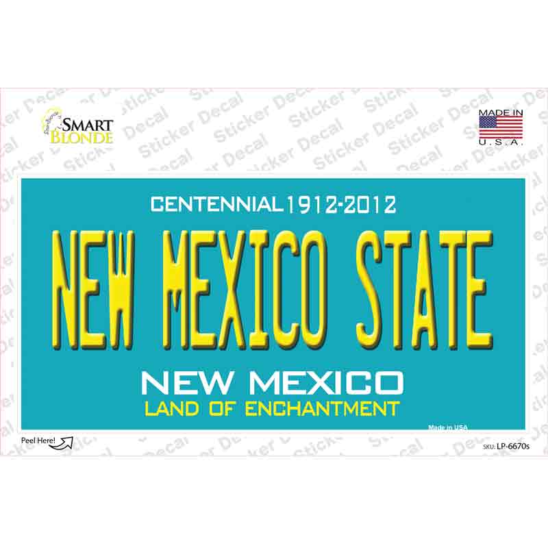 New Mexico State Background Novelty Sticker Decal
