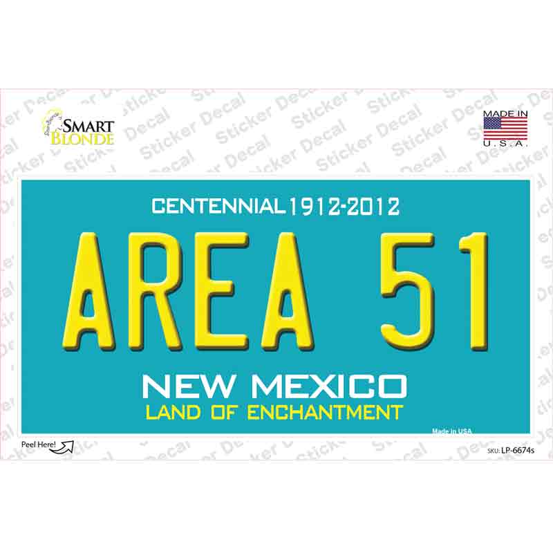 Area 51 New Mexico Novelty Sticker Decal