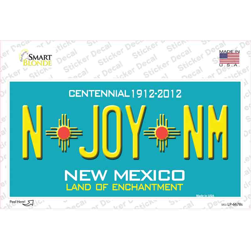 N Joy NM New Mexico Novelty Sticker Decal