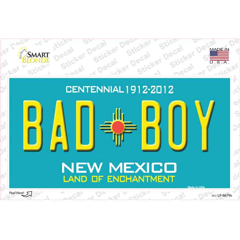 Bad Boy New Mexico Novelty Sticker Decal