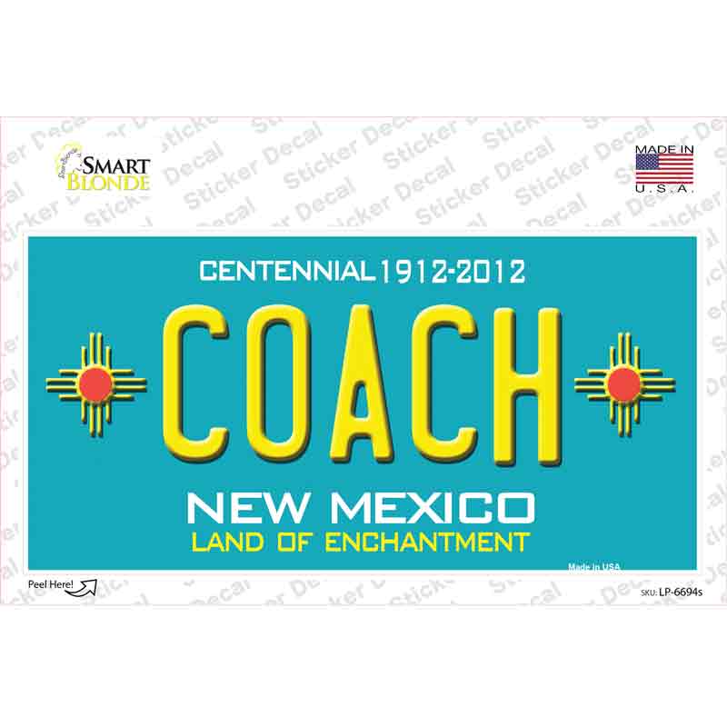 Coach New Mexico Novelty Sticker Decal
