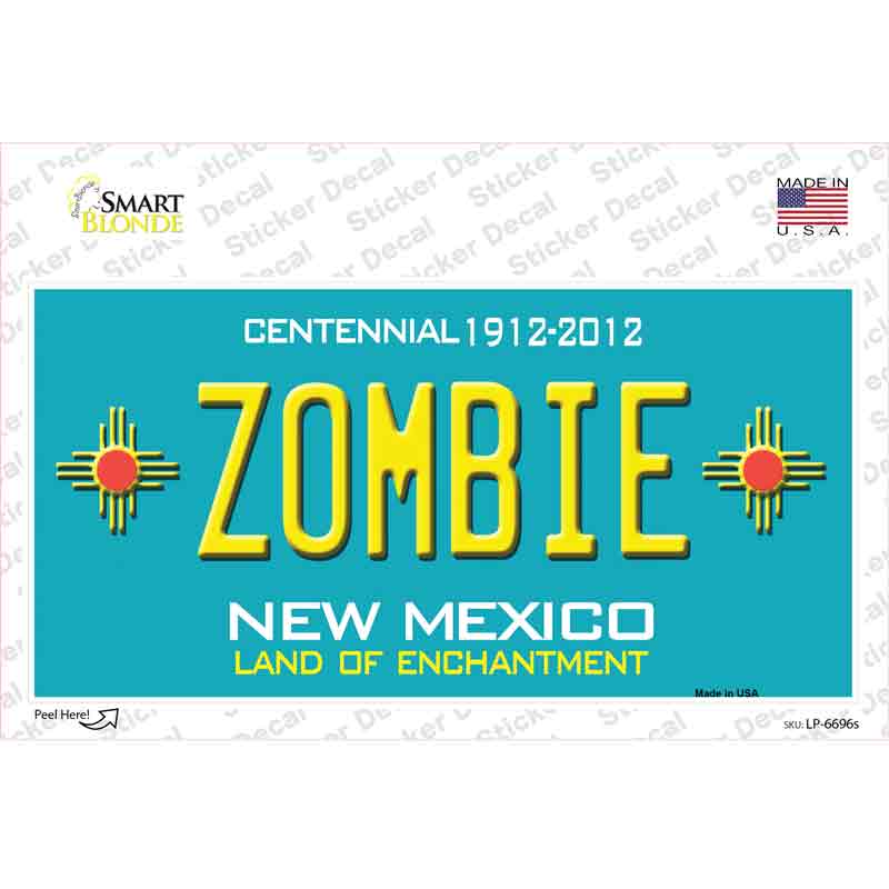 Zombie New Mexico Novelty Sticker Decal