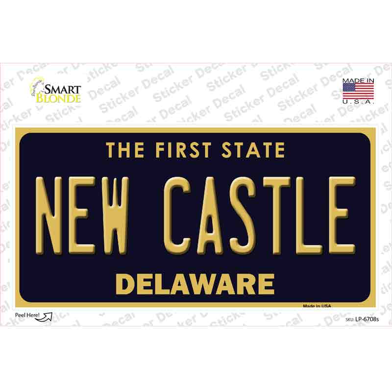 New Castle Delaware Novelty Sticker Decal