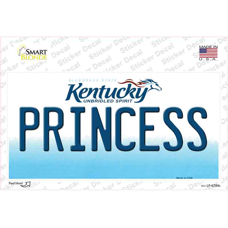 Princess Kentucky Novelty Sticker Decal