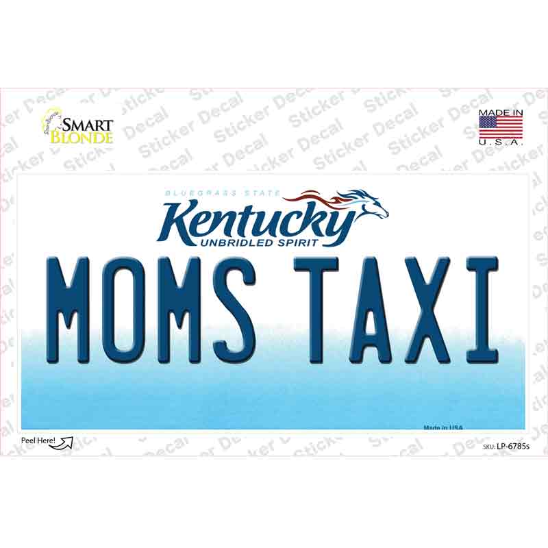 Moms Taxi Kentucky Novelty Sticker Decal
