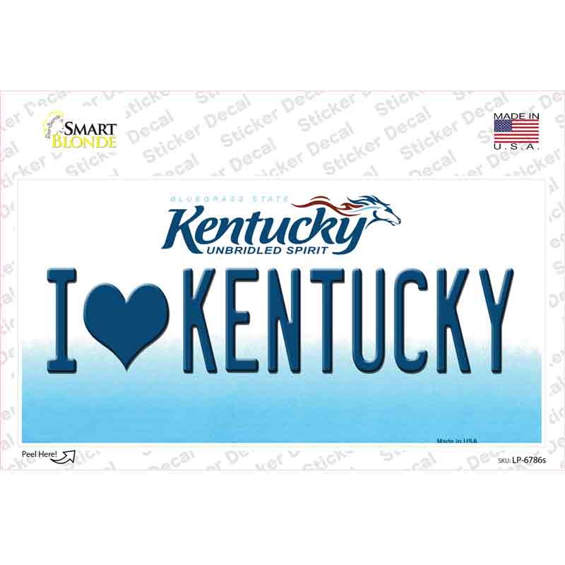 I Love Kentucky Novelty Sticker Decal