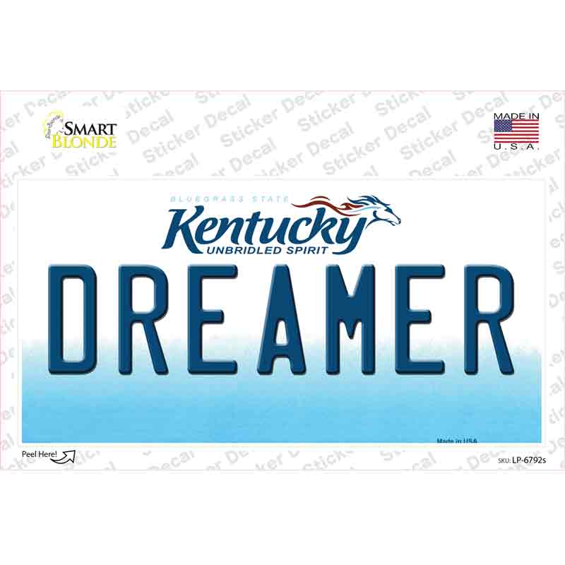 Dreamer Kentucky Novelty Sticker Decal