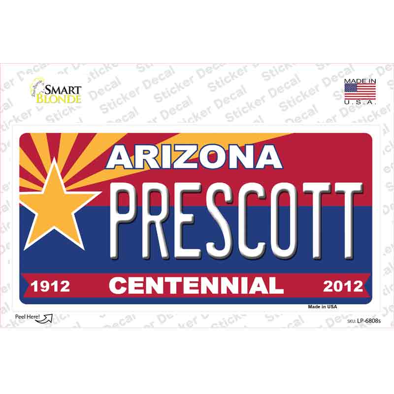 Arizona Centennial Prescott Novelty Sticker Decal