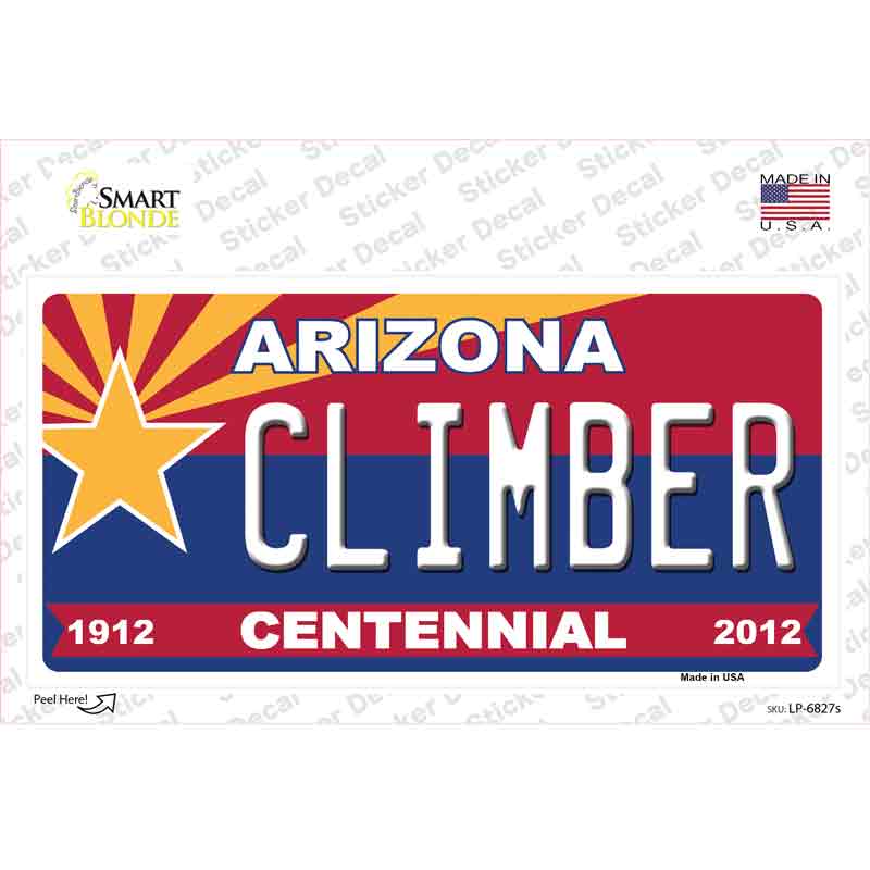 Arizona Centennial Climber Novelty Sticker Decal