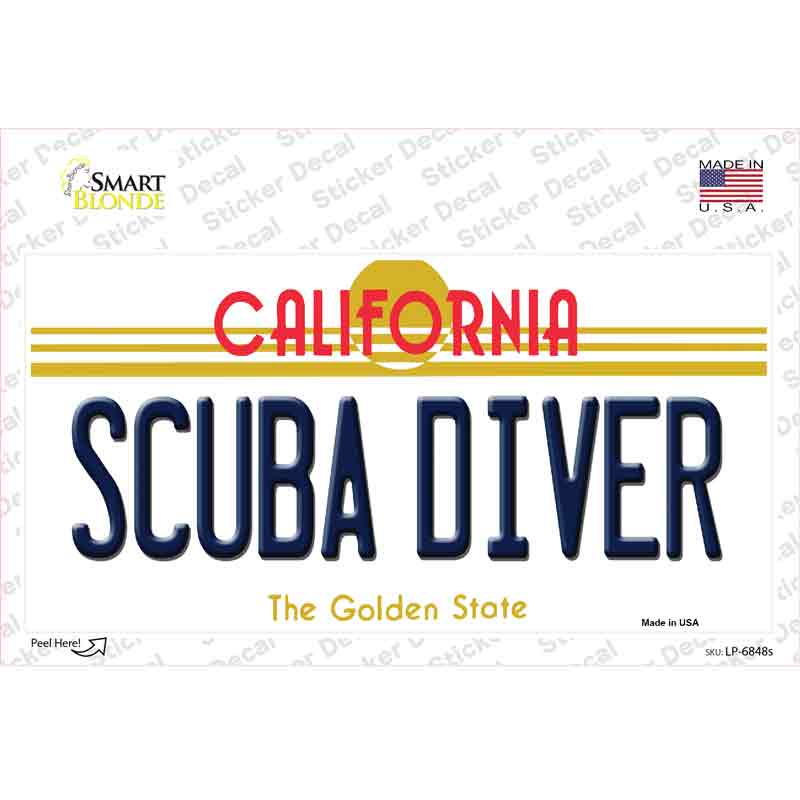 Scuba Diver California Novelty Sticker Decal