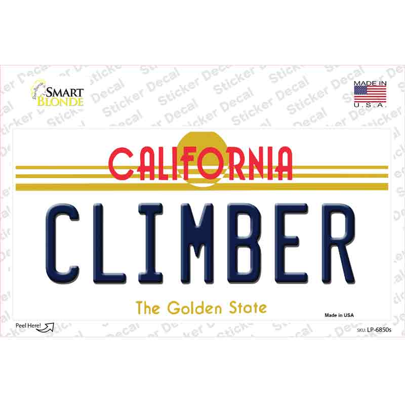 Climber California Novelty Sticker Decal