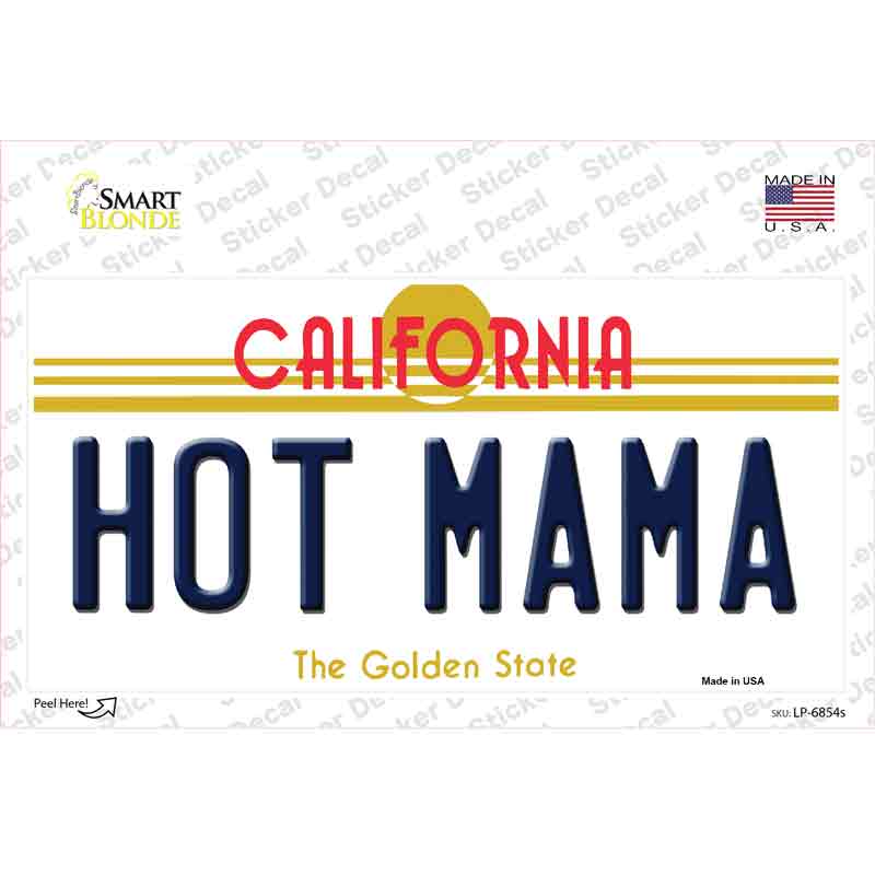 Hot Mama California Novelty Sticker Decal