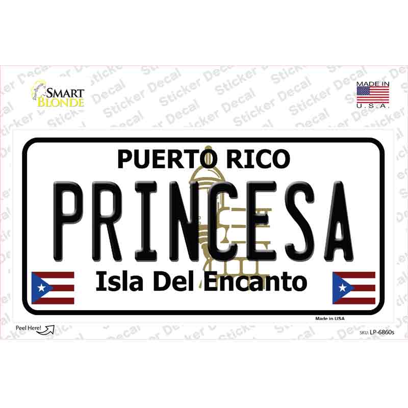Princesa Puerto Rico Novelty Sticker Decal