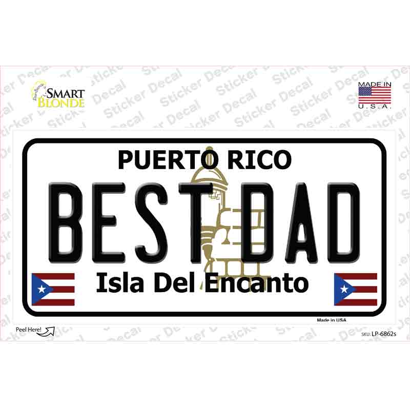 Best Dad Puerto Rico Novelty Sticker Decal