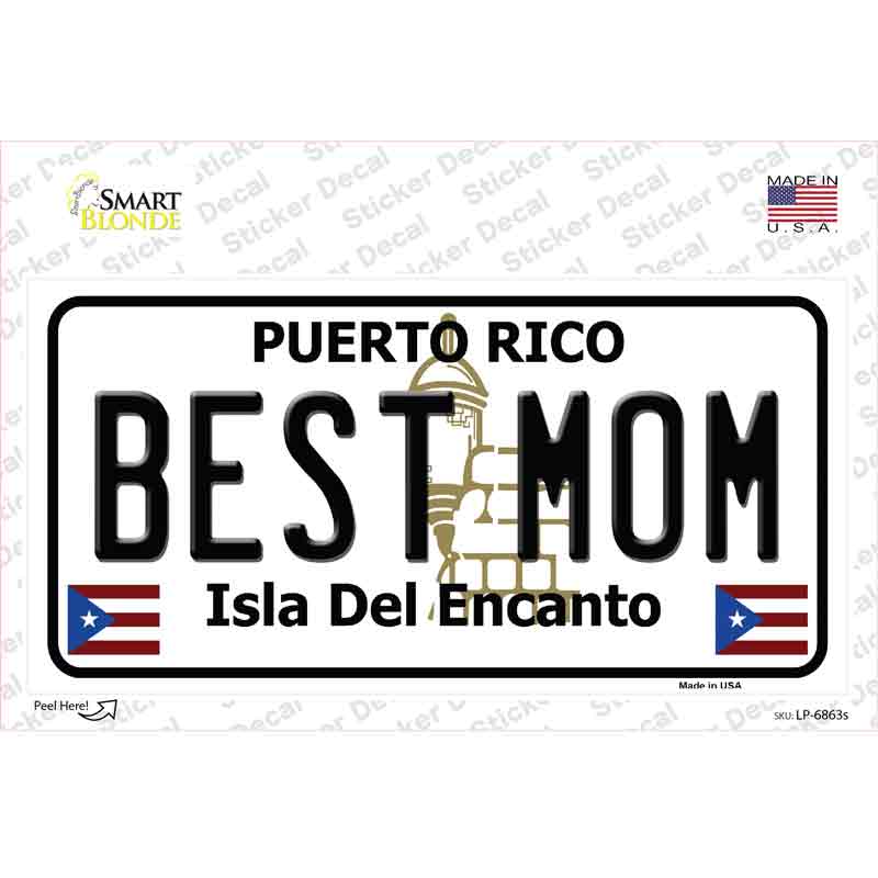Best Mom Puerto Rico Novelty Sticker Decal