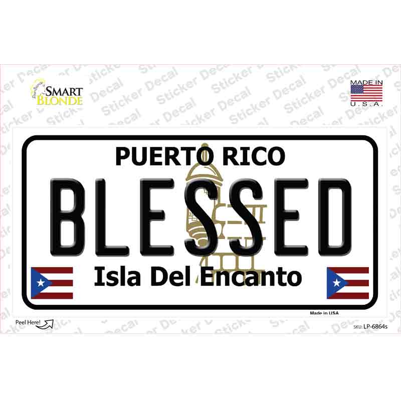 Blessed Puerto Rico Novelty Sticker Decal