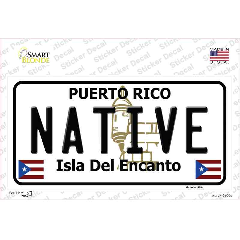 Native Puerto Rico Novelty Sticker Decal