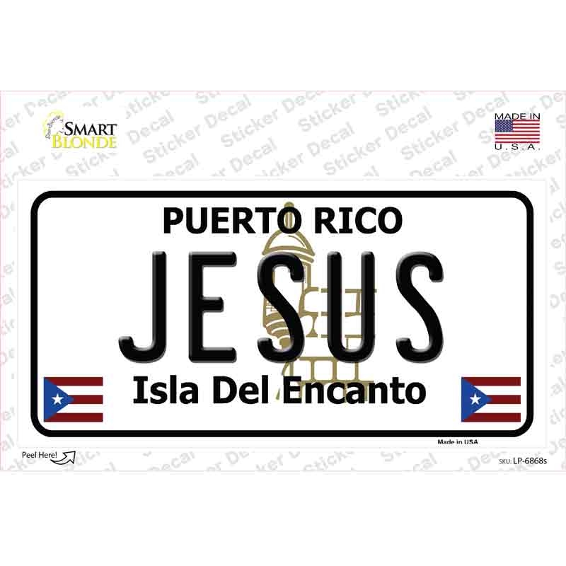 Jesus Puerto Rico Novelty Sticker Decal