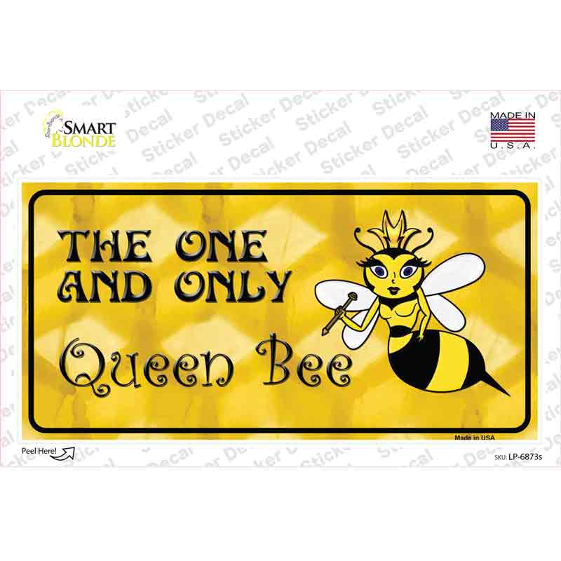 Queen Bee Yellow Novelty Sticker Decal