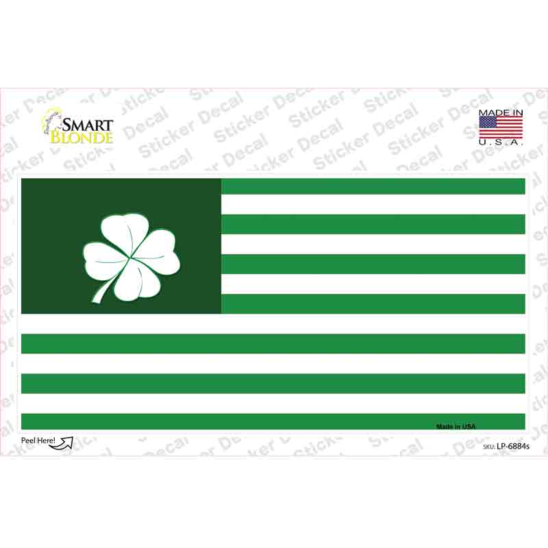 Green Shamrock Flag Novelty Sticker Decal