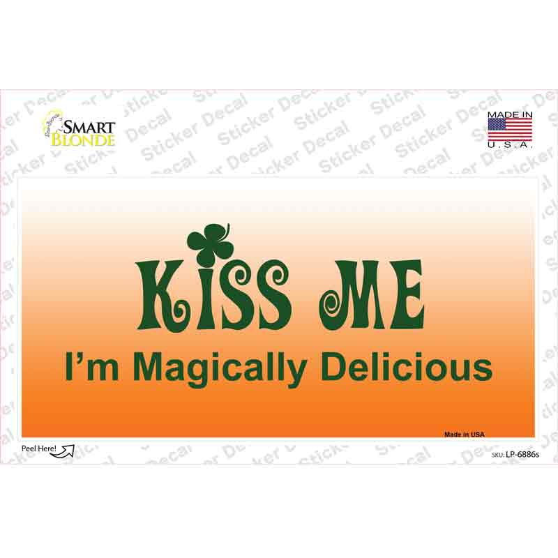 Kiss Me St Patricks Day Novelty Sticker Decal