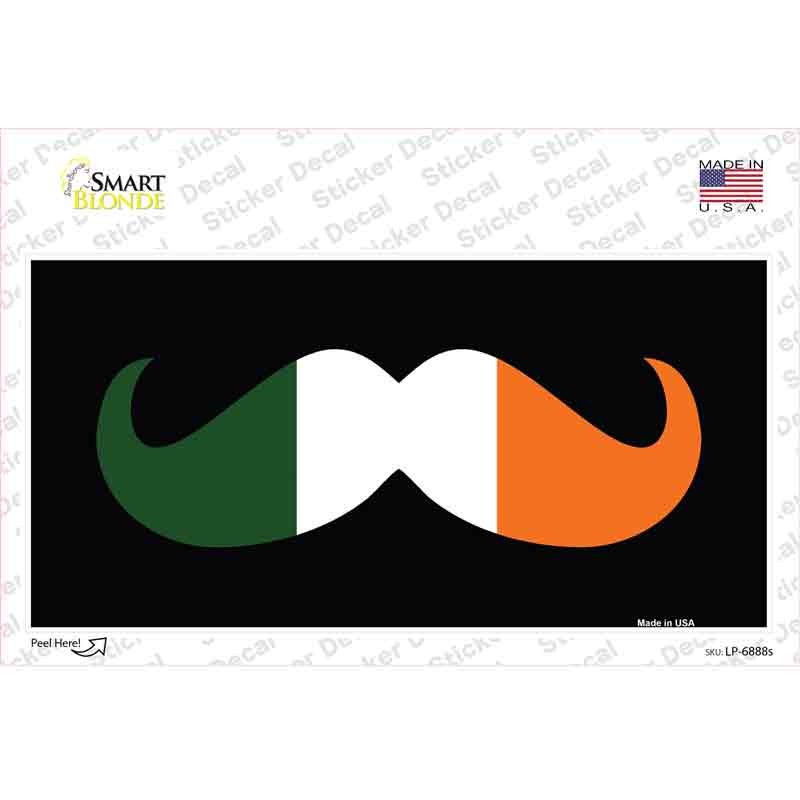 Irish Mustache Novelty Sticker Decal