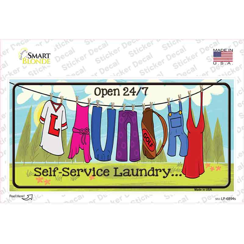 Laundry Self Service Novelty Sticker Decal
