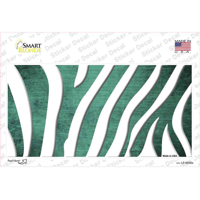 Mint White Zebra Oil Rubbed Novelty Sticker Decal