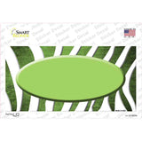 Lime Green White Zebra Oval Oil Rubbed Novelty Sticker Decal