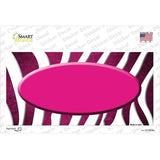 Pink White Zebra Oval Oil Rubbed Novelty Sticker Decal