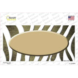 Gold White Zebra Oval Oil Rubbed Novelty Sticker Decal