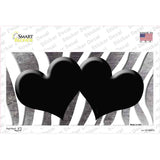 Black White Zebra Hearts Oil Rubbed Novelty Sticker Decal