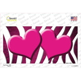 Pink White Zebra Hearts Oil Rubbed Novelty Sticker Decal