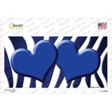 Blue White Zebra Hearts Oil Rubbed Novelty Sticker Decal