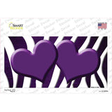 Purple White Zebra Hearts Oil Rubbed Novelty Sticker Decal