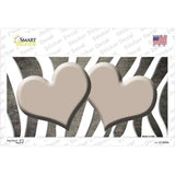 Tan White Zebra Hearts Oil Rubbed Novelty Sticker Decal