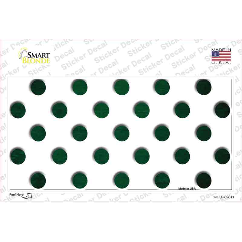 Green White Dots Oil Rubbed Novelty Sticker Decal