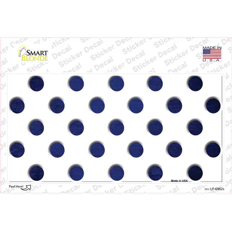 Blue White Dots Oil Rubbed Novelty Sticker Decal