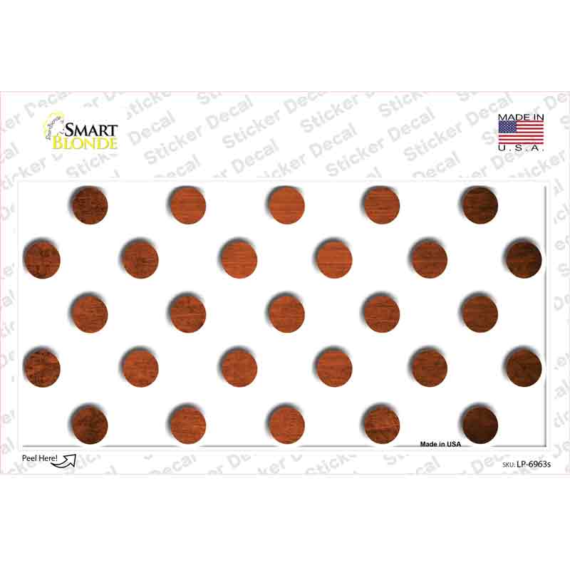 Orange White Dots Oil Rubbed Novelty Sticker Decal