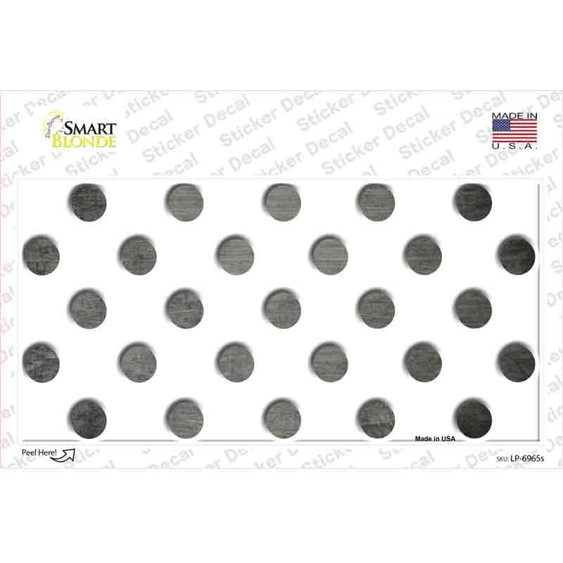 Gray White Dots Oil Rubbed Novelty Sticker Decal