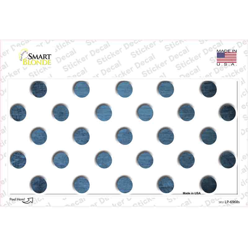 Light Blue White Dots Oil Rubbed Novelty Sticker Decal