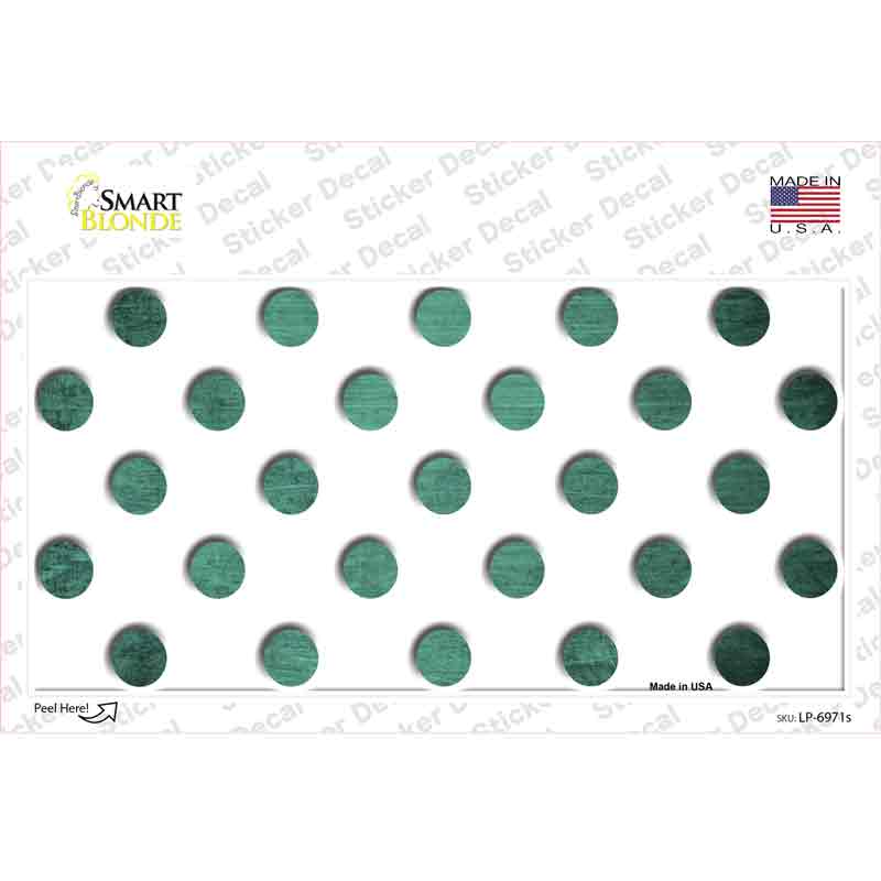 Mint White Dots Oil Rubbed Novelty Sticker Decal