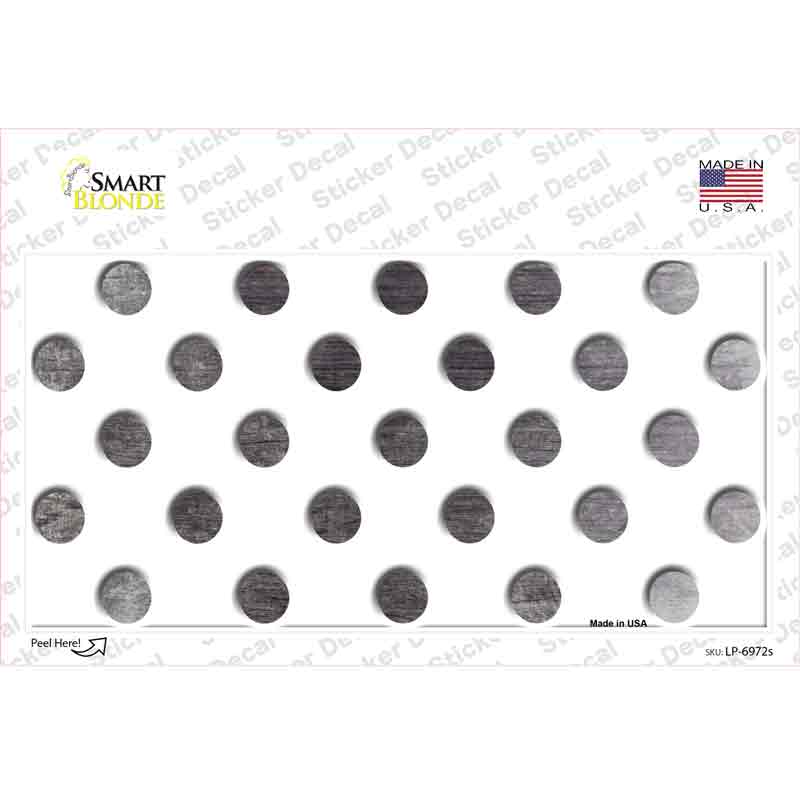 Black White Dots Oil Rubbed Novelty Sticker Decal