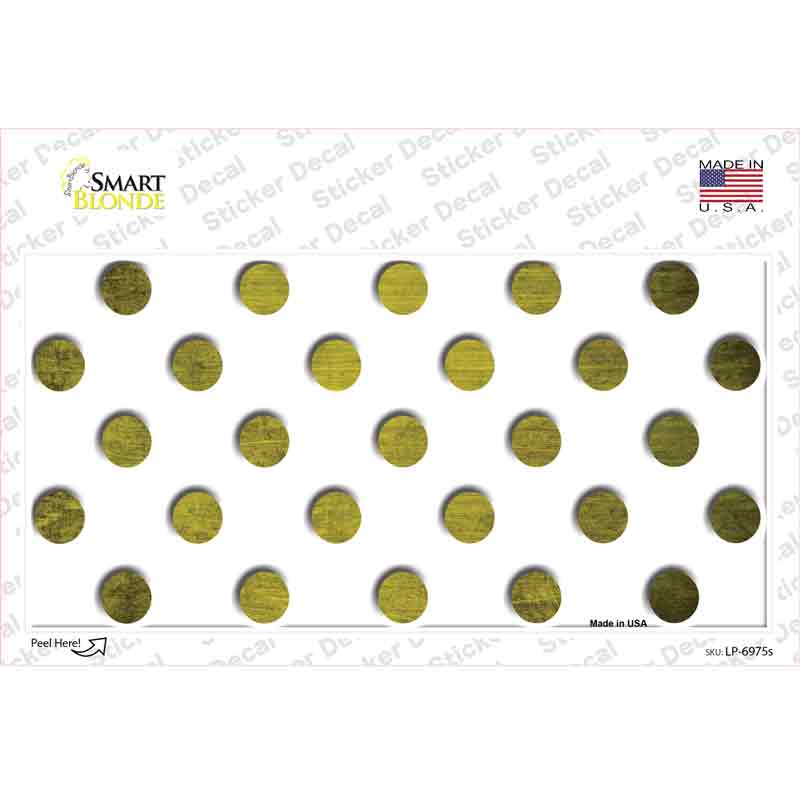 Yellow White Dots Oil Rubbed Novelty Sticker Decal