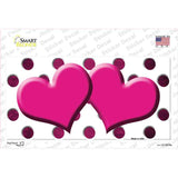 Pink White Dots Hearts Oil Rubbed Novelty Sticker Decal