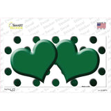 Green White Dots Hearts Oil Rubbed Novelty Sticker Decal