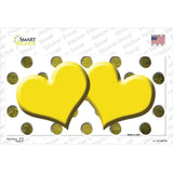 Yellow White Dots Hearts Oil Rubbed Novelty Sticker Decal