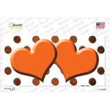 Orange White Dots Hearts Oil Rubbed Novelty Sticker Decal